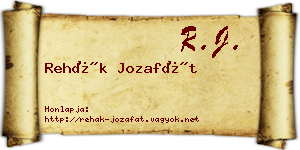 Rehák Jozafát névjegykártya